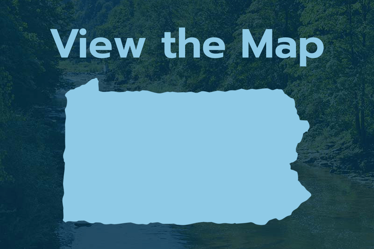 Map showing bluegill and pumpkinseed fishing distribution in Northeast Pennsylvania
